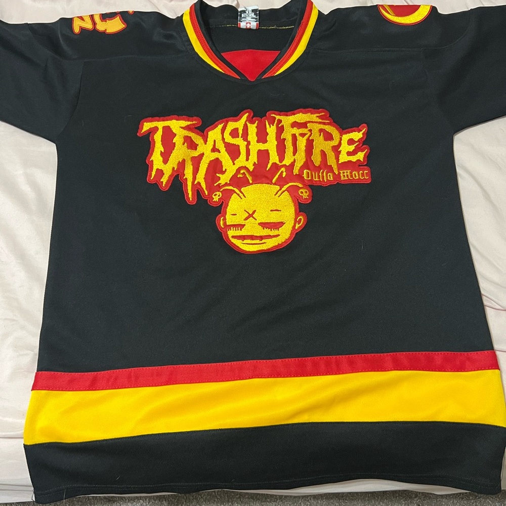 CCM Black Jersey with Red and Yellow Graphic - Picture 1 of 6